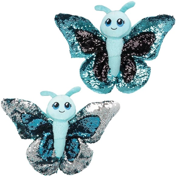Sequined Butterfly Plush Set - Pink and Blue - Picture 4 of 4